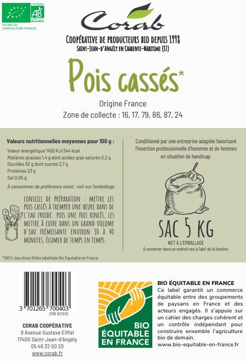 Pois cassés bio - 2